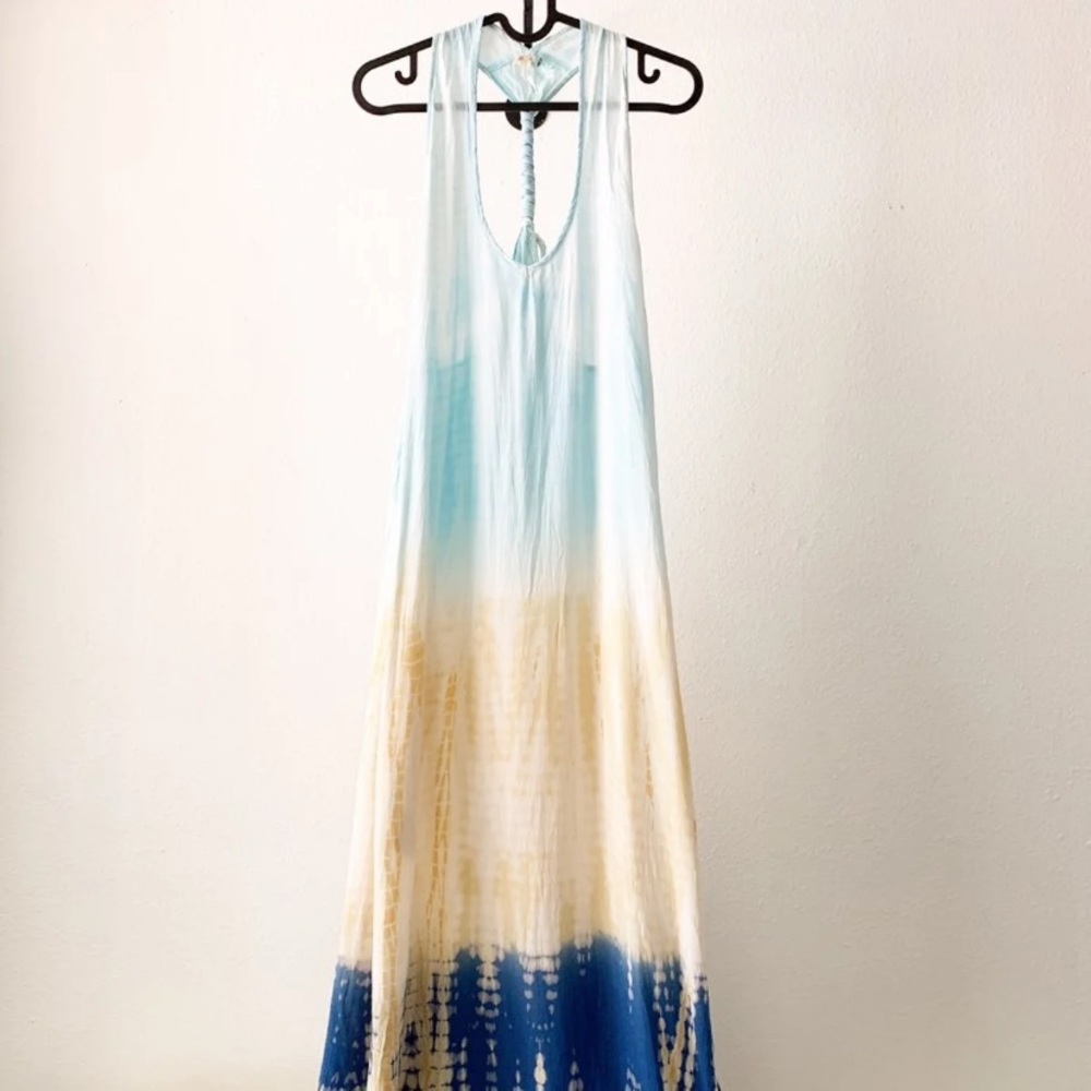Elan Blue Tie Dye Cover Up Maxi Dress